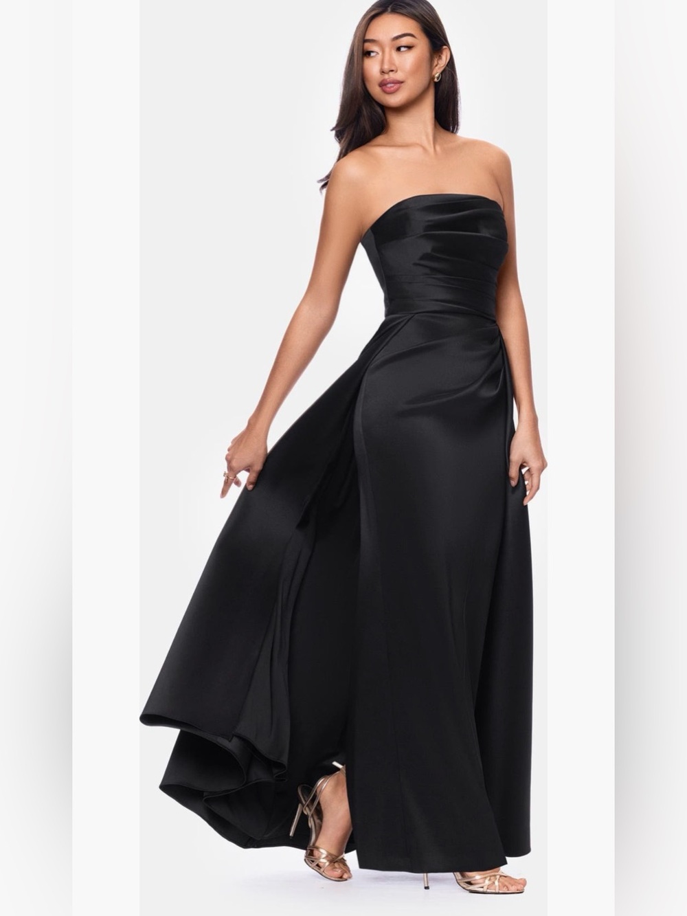 NWT XSCAPE Mikado strapless gown